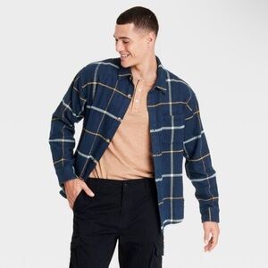 Goodfellow Midnight Blue Heavyweight Standard Fit Flannel